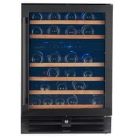 Smith & Hanks 46 Bottle Black Stainless Under Counter Dual Zone Wine Fridge RW145DRBSS Wine Coolers RE55002 Luxury Appliances Direct