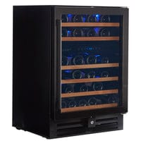 Smith & Hanks 46 Bottle Black Stainless Under Counter Dual Zone Wine Fridge RW145DRBSS Wine Coolers RE55002 Luxury Appliances Direct