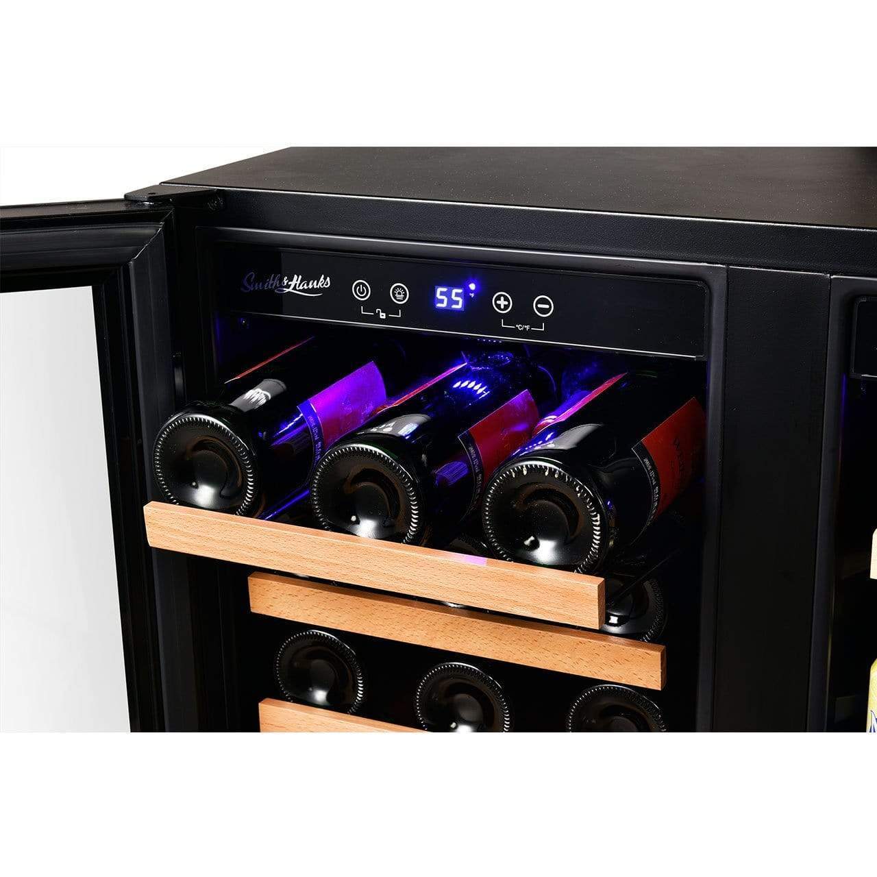 Smith & Hanks Smoked Black Glass Wine and Beverage Fridge BEV176D Wine/Beverage Coolers Combo BEV176D Luxury Appliances Direct