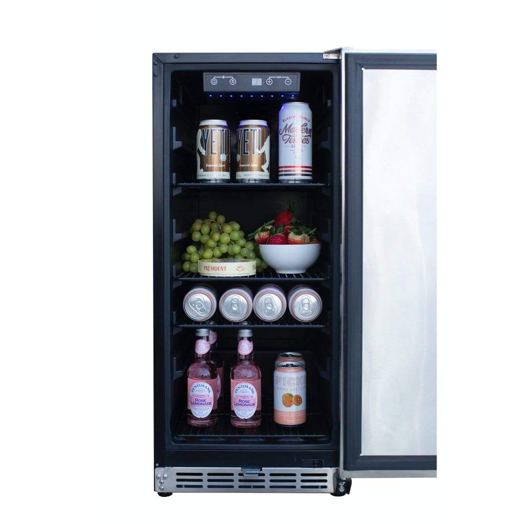 Summerset 15" Outdoor Rated Fridge w/Glass Door SSRFR-15G Refrigerators SSRFR-15G Luxury Appliances Direct