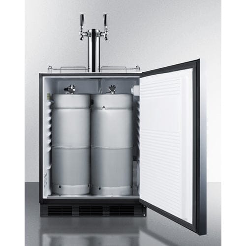 Summit 24-inch Built-in Beer and Coffee Kegerator SBC58BLBIADATWINCFB