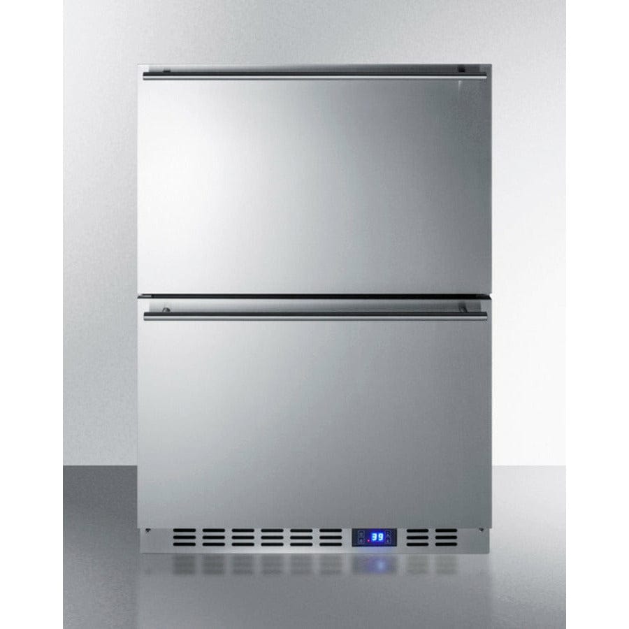 Summit 24" Wide Built-In 2-Drawer All-Refrigerator - FF642D Refrigerator Drawers FF642D Luxury Appliances Direct