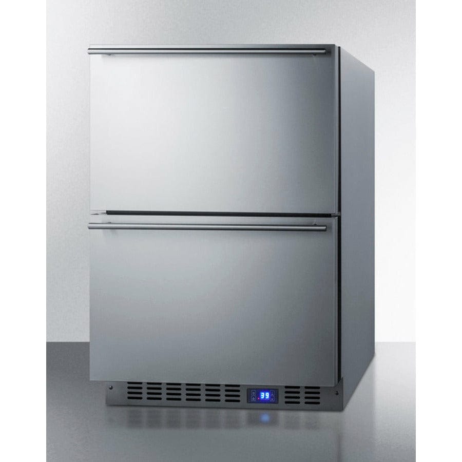 Summit 24" Wide Built-In 2-Drawer All-Refrigerator - FF642D Refrigerator Drawers Luxury Appliances Direct