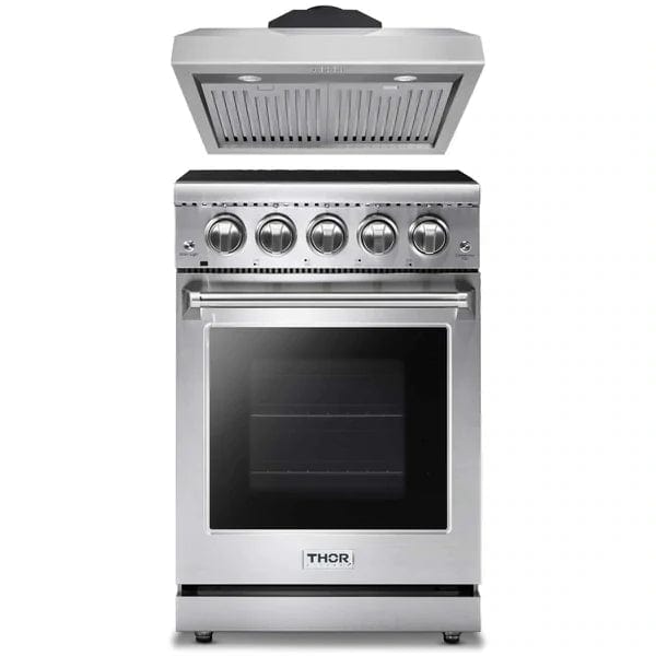 Thor Kitchen 2-Piece Appliance Package - 24" Electric Range and Under Cabinet Hood in Stainless Steel Appliance Packages AP2-HRE24 Luxury Appliances Direct