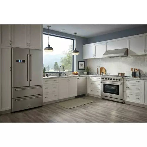 Thor Kitchen 2-Piece Appliance Package - 36" Gas Range & Premium Under Cabinet Hood in Stainless Steel