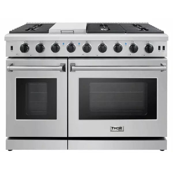 Thor Kitchen 2-Piece Appliance Package - 48" Gas Range & Premium Hood in Stainless Steel Appliance Packages Luxury Appliances Direct