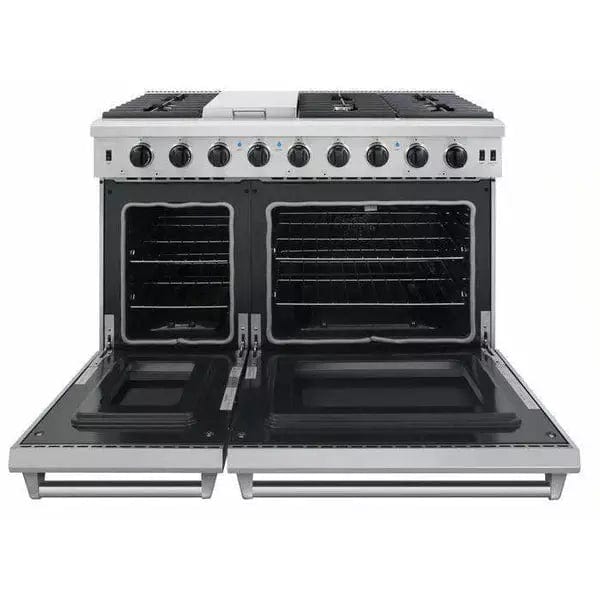 Thor Kitchen 2-Piece Appliance Package - 48" Gas Range & Pro Wall Mount Hood in Stainless Steel Ranges Luxury Appliances Direct