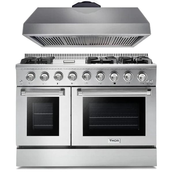 Thor Kitchen 2-Piece Pro Appliance Package - 48" Gas Range & Premium Hood in Stainless Steel Appliance Packages AP2-HRG48 Luxury Appliances Direct