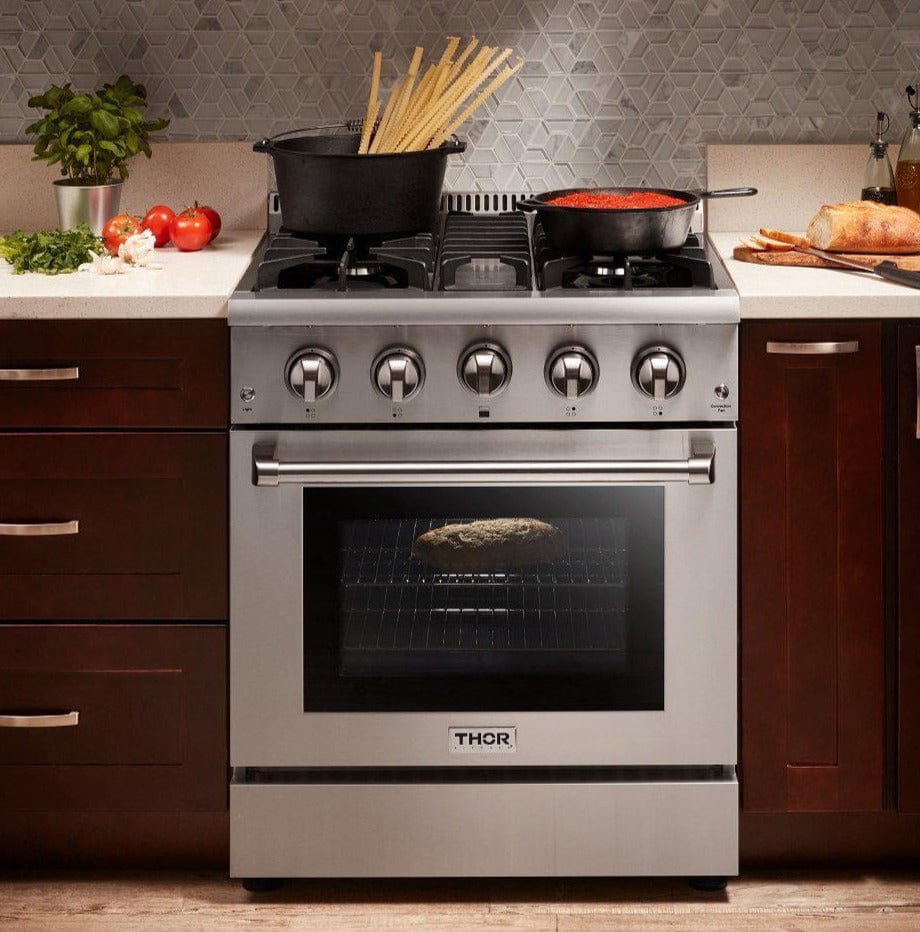 Thor Kitchen 30 in. 4.2 cu. ft. Professional Natural Gas Range in Stainless Steel HRG3080U Ranges HRG3080U Luxury Appliances Direct