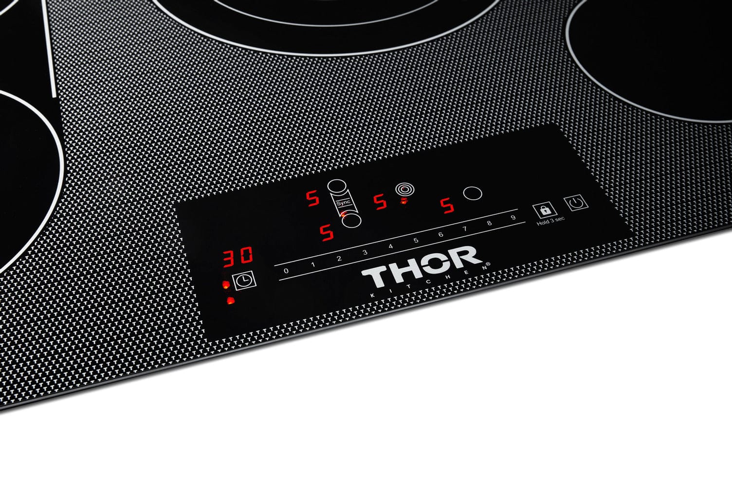 Thor Kitchen 30 Inch Professional Electric Cooktop With 4 Burners in Black TEC30 I Luxury Appliances Direct