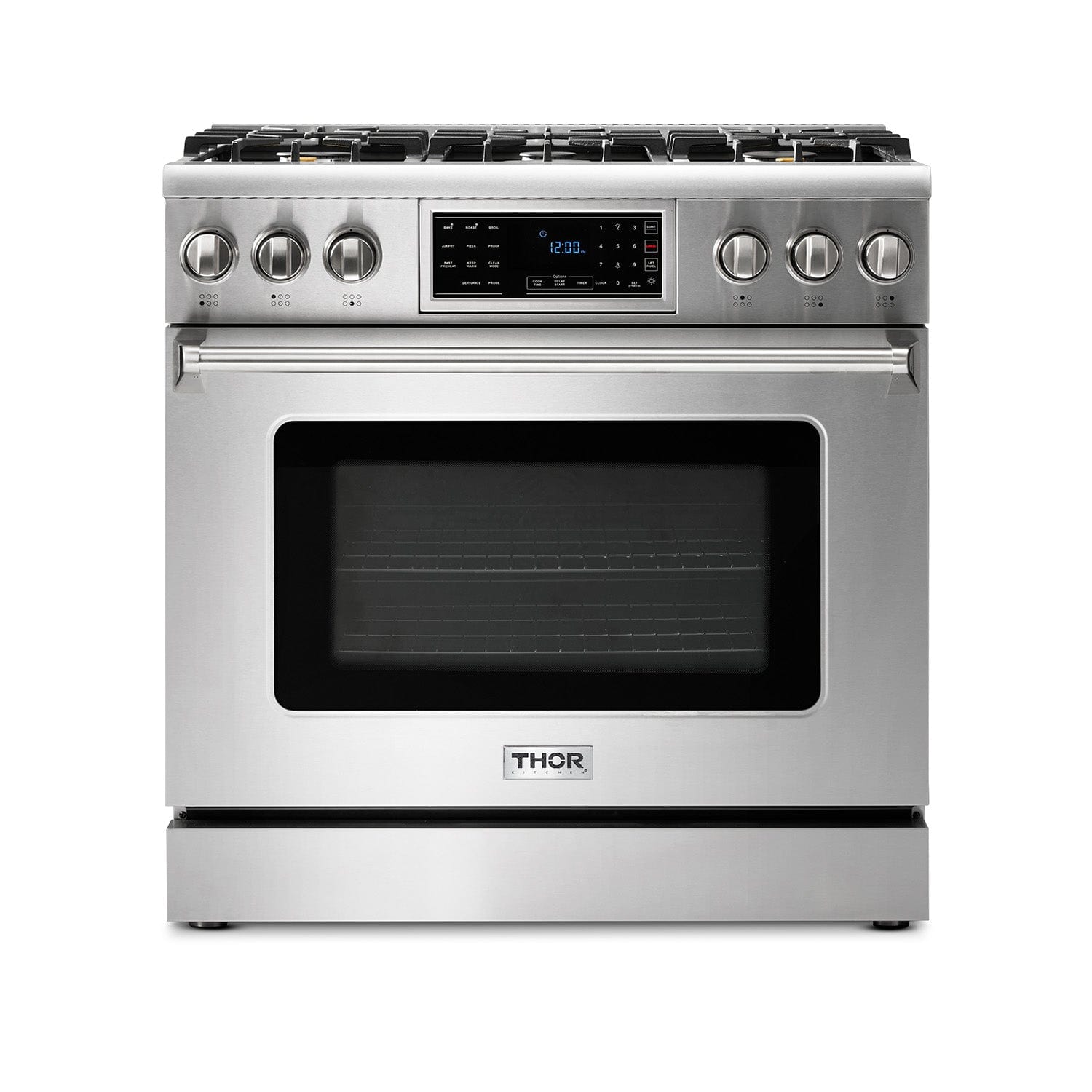 Thor Kitchen 36 Inch Air Fry and Self-Clean Professional Gas Range TRG3601 Ranges TRG3601 Luxury Appliances Direct