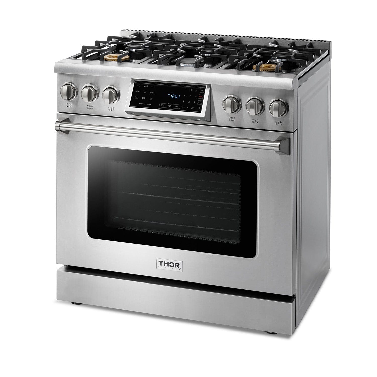 Thor Kitchen 36 Inch Air Fry and Self-Clean Professional Gas Range TRG3601 I Luxury Appliances Direct