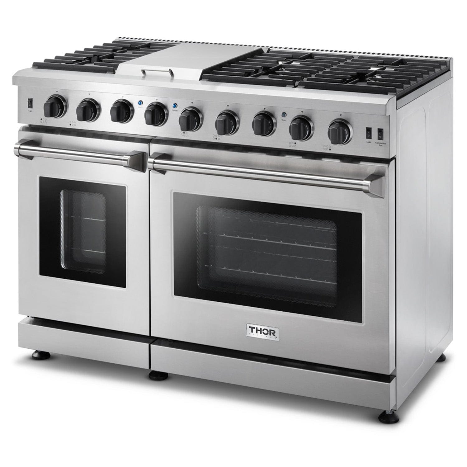 Thor Kitchen 48 in. 6.8 cu. ft. Double Oven Natural Gas Range in Stainless Steel LRG4807U Ranges LRG4807U Luxury Appliances Direct