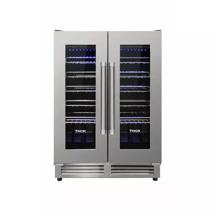 Thor Kitchen 5-Piece Appliance Package - 30-Inch Electric Range, Refrigerator with Water Dispenser, Under Cabinet Hood, Dishwasher, & Wine Cooler in Stainless Steel Ranges APW5-HRE30-WC Luxury Appliances Direct