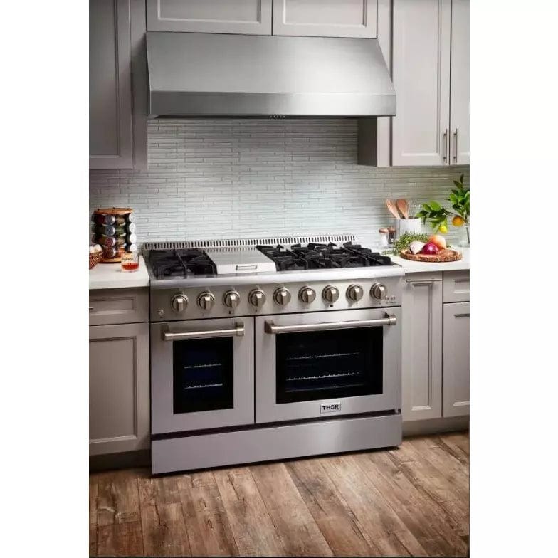 Thor Kitchen Appliance Package - Professional 48 in. Gas Range, Range Hood Ranges AP-HRG4808U Luxury Appliances Direct