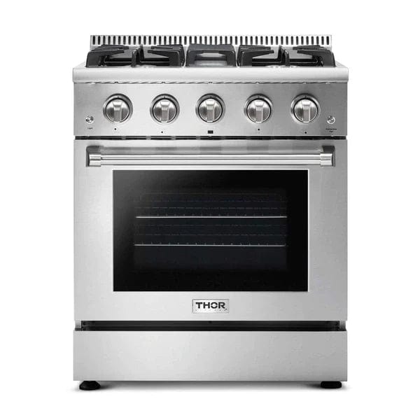 Thor Kitchen Package - 30 In. Gas Range, Refrigerator with Water and Ice Dispenser, Dishwasher Appliance Packages AP-HRG3080U-9 Luxury Appliances Direct