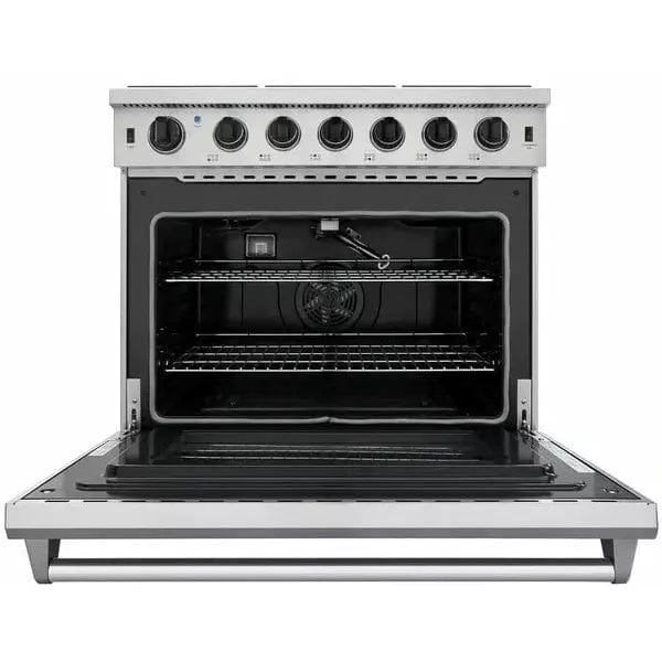 Thor Kitchen Package - 36 in. Propane Gas Range, Microwave Drawer, Refrigerator with Water and Ice Dispenser, Dishwasher Appliance Packages AP-LRG3601ULP-12 Luxury Appliances Direct