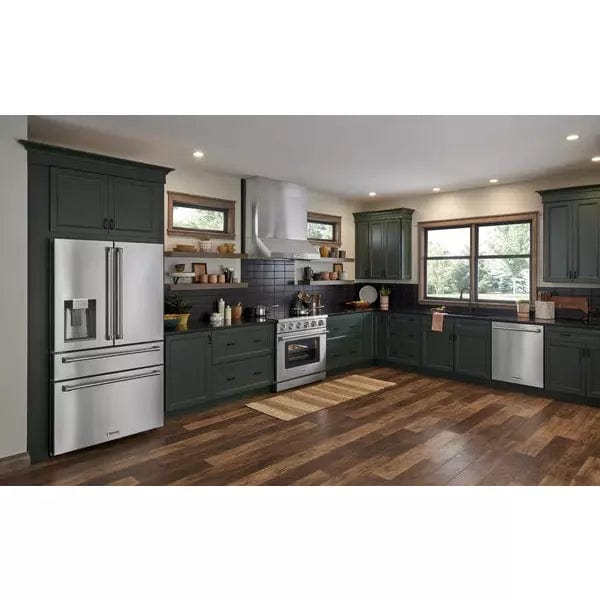 Thor Kitchen Package - 48 in. Gas Range, Dishwasher, Refrigerator with Water and Ice Dispenser I Luxury Appliances Direct