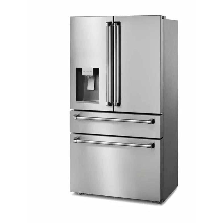 Thor Kitchen Package - 48 in. Gas Range, Range Hood, Dishwasher, Refrigerator with Water and Ice Dispenser I Luxury Appliances Direct