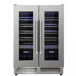 Thor Kitchen Professional Package 48 in. Propane Gas Range, Range Hood, Refrigerator with Water and Ice Dispenser, Dishwasher, Microwave Drawer, Wine Cooler I Luxury Appliances Direct