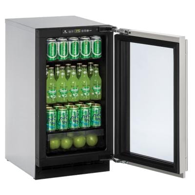 U-Line 2218RGL 18" Glass Refrigerator Reversible Hinge Refrigerators Luxury Appliances Direct
