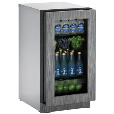 U-Line 2218RGL 18" Glass Refrigerator Reversible Hinge Refrigerators U-2218RGLINT-00B Luxury Appliances Direct