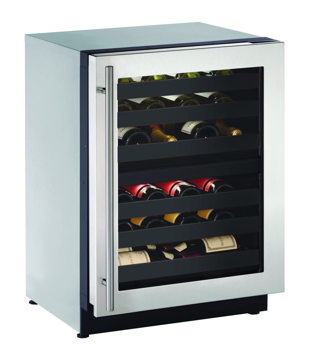 U-Line 2224ZWC 24" Dual-Zone Wine Refrigerator Reversible Hinge Wine Coolers U-2224ZWCINT-60B Luxury Appliances Direct