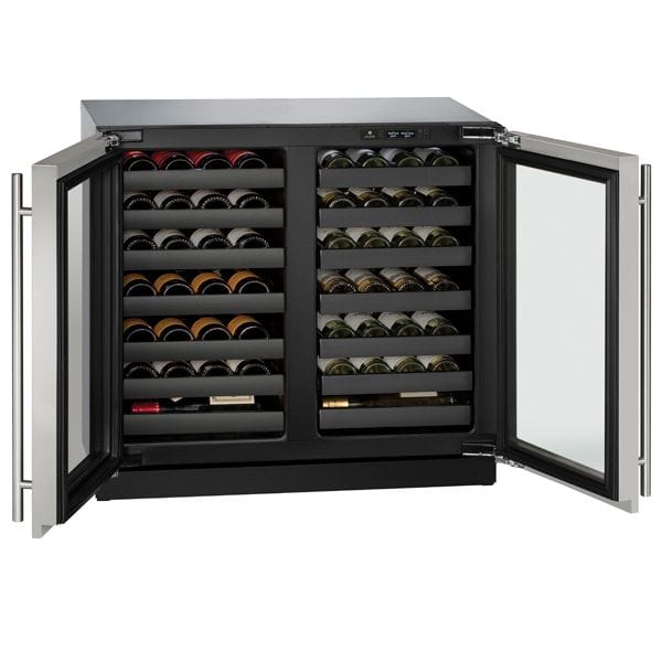 U-Line 3036WCWC 36" Dual-Zone Wine Refrigerator Center Hinge Wine Coolers Luxury Appliances Direct
