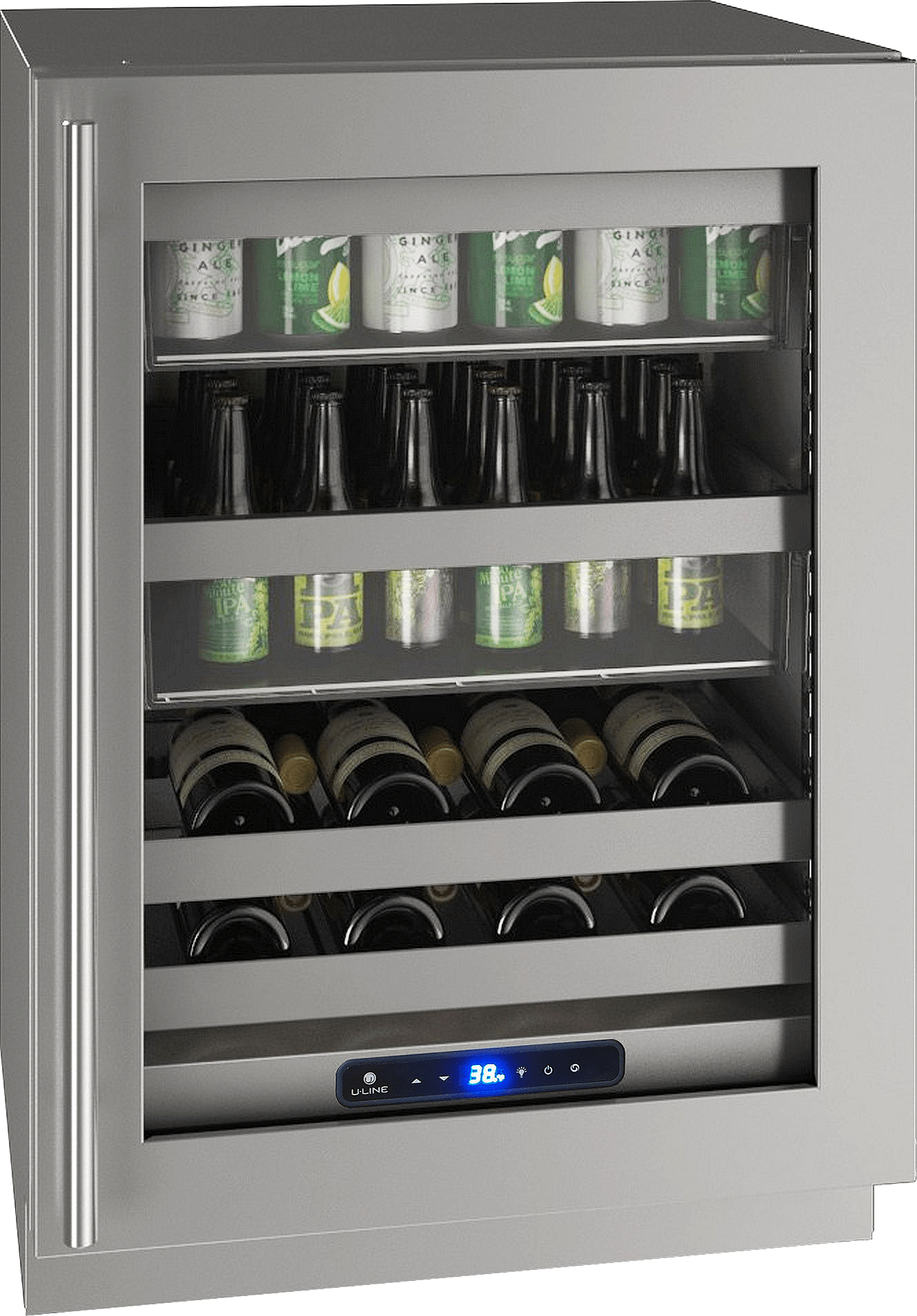 U-Line HBV524 24" Beverage Center Reversible Hinge Integrated Frame Beverage Centers UHBV524-SG41A Luxury Appliances Direct