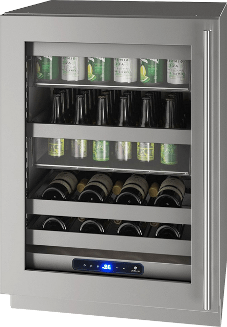 U-Line HBV524 24" Beverage Center Reversible Hinge Integrated Frame Beverage Centers UHBV524-SG51A Luxury Appliances Direct