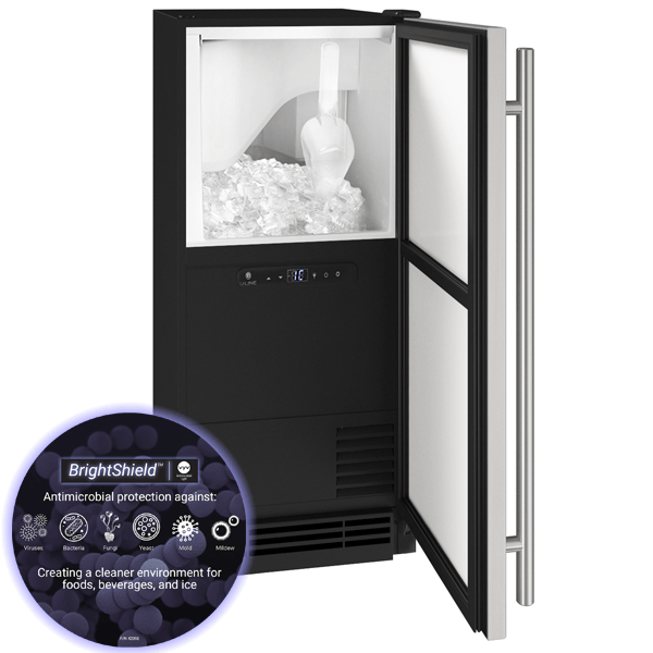 U-Line HCL115 / HCP115 15" Clear Ice Machine Reversible Hinge 115v Freestanding Ice Makers Luxury Appliances Direct