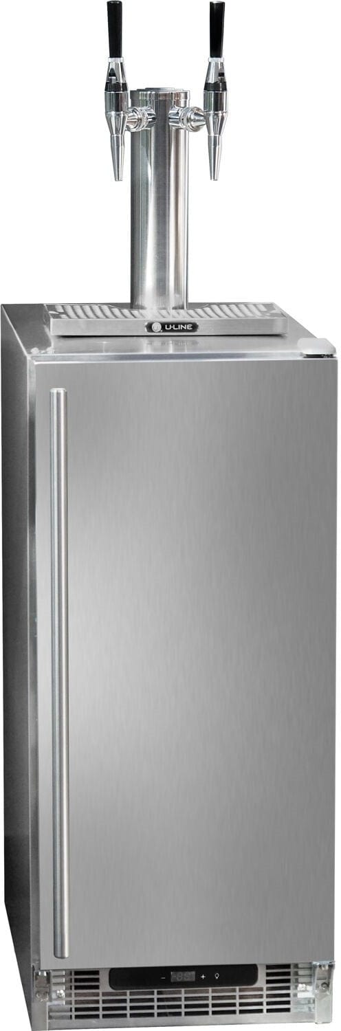 U-Line HDE215 15" Nitro Infused Cold Coffee Dispenser Reversible Hinge Stainless Solid Kegerators UHDE215-SS03A Luxury Appliances Direct