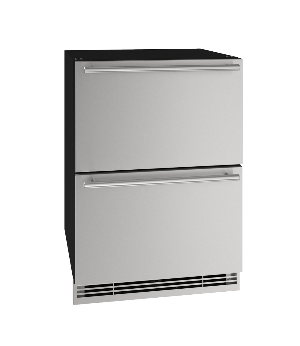 U-Line HDR124 24" Refrigerator Drawers Integrated/Stainless Solid 115v Refrigerators UHDR124-SS61A Luxury Appliances Direct