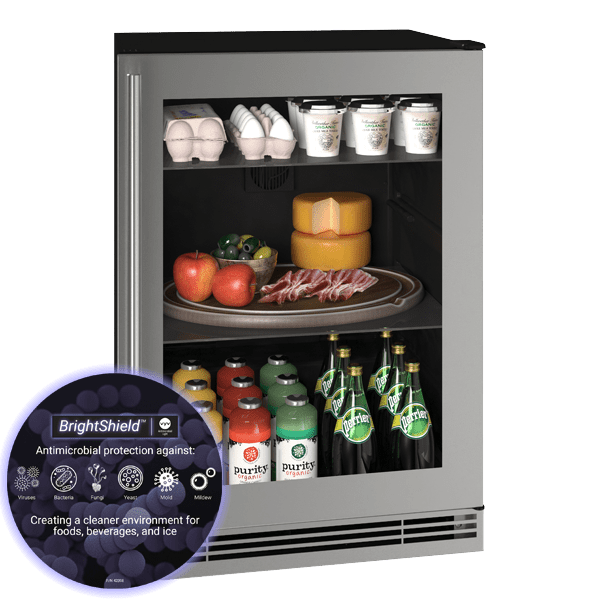 U-Line HRE124 24" Refrigerator Reversible Hinge 115v Refrigerators UHRE124-SG81A Luxury Appliances Direct