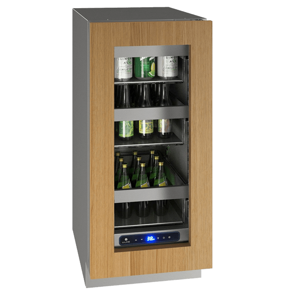 U-Line HRE515 15" Refrigerator Reversible Hinge Integrated/Stainless Refrigerators UHRE515-IG01A Luxury Appliances Direct