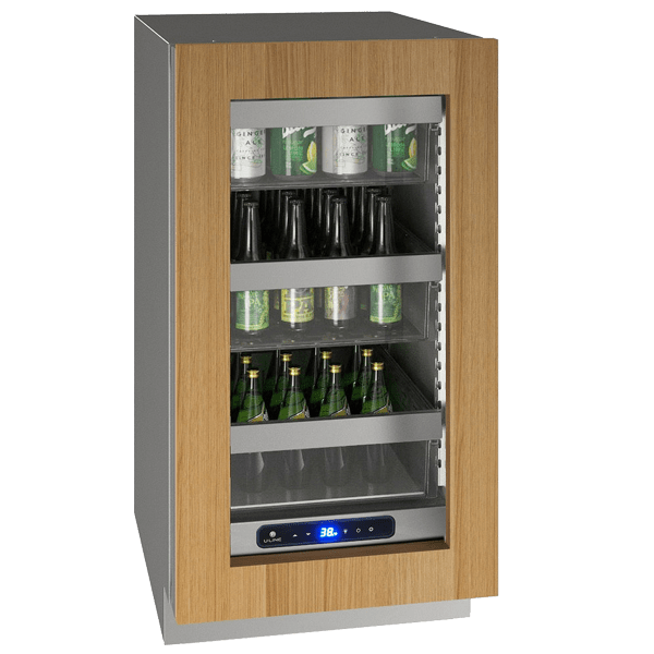 U-Line HRE518 18" Refrigerator Reversible Hinge Integrated/Stainless Refrigerators UHRE518-IG01A Luxury Appliances Direct