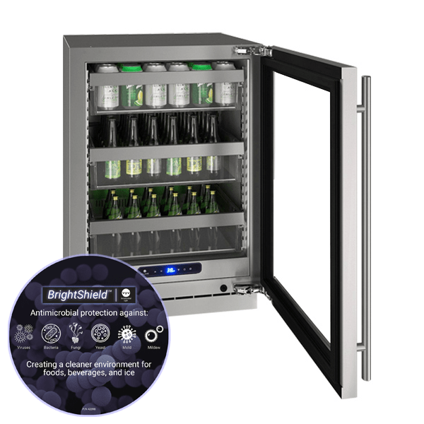U-Line HRE524 24" Refrigerator Reversible Hinge Integrated/Stainless Refrigerators Luxury Appliances Direct