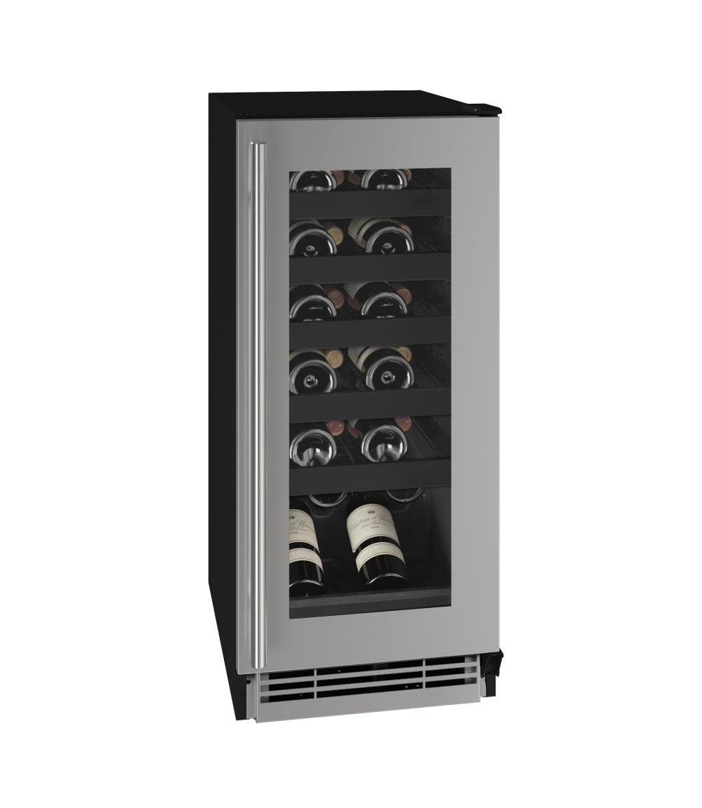 U-Line HWC115 15" Wine Refrigerator Reversible Hinge Wine Coolers UHWC115-SG01A Luxury Appliances Direct