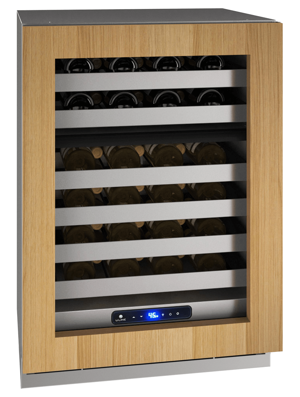 U-Line HWD524 24" Dual-Zone Wine Refrigerator Reversible Hinge Wine Coolers UHWD524-IG01A Luxury Appliances Direct