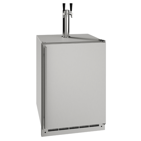 U-Line OKR124 24" Outdoor Keg Refrigerator Reversible Hinge Stainless Solid Kegerators UOKR124-SS01A Luxury Appliances Direct