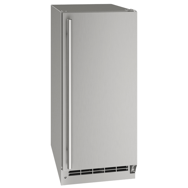 U-Line ONB115 / ONP115 15" Outdoor Nugget Ice Machine Reversible Hinge Stainless Solid Freestanding/Built-In Ice Makers UONB115-SS01B Luxury Appliances Direct