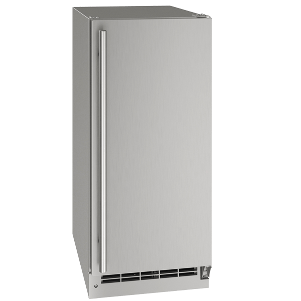 U-Line Outdoor OCL115 / OCP115 15" Clear Ice Machine Reversible Hinge Stainless Solid Freestanding/Built-In Ice Makers UOCL115-SS01B Luxury Appliances Direct