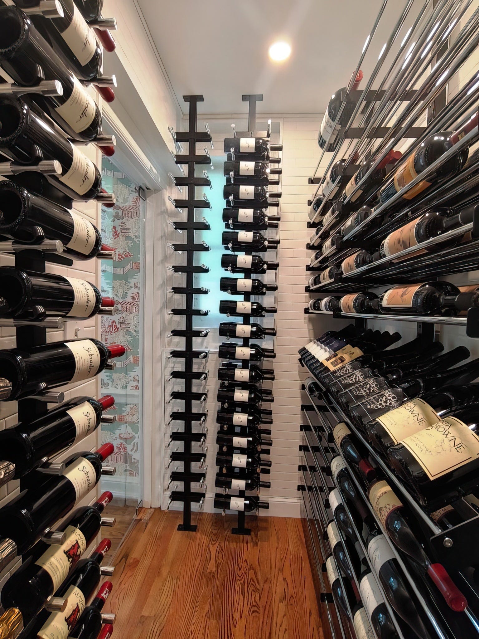 VintageView Vino Series Pins 40 bottles Floating Wine Rack Frame Kit,Single Sided Floor-to-Ceiling VP-FCP-KIT-2 I Luxury Appliances Direct