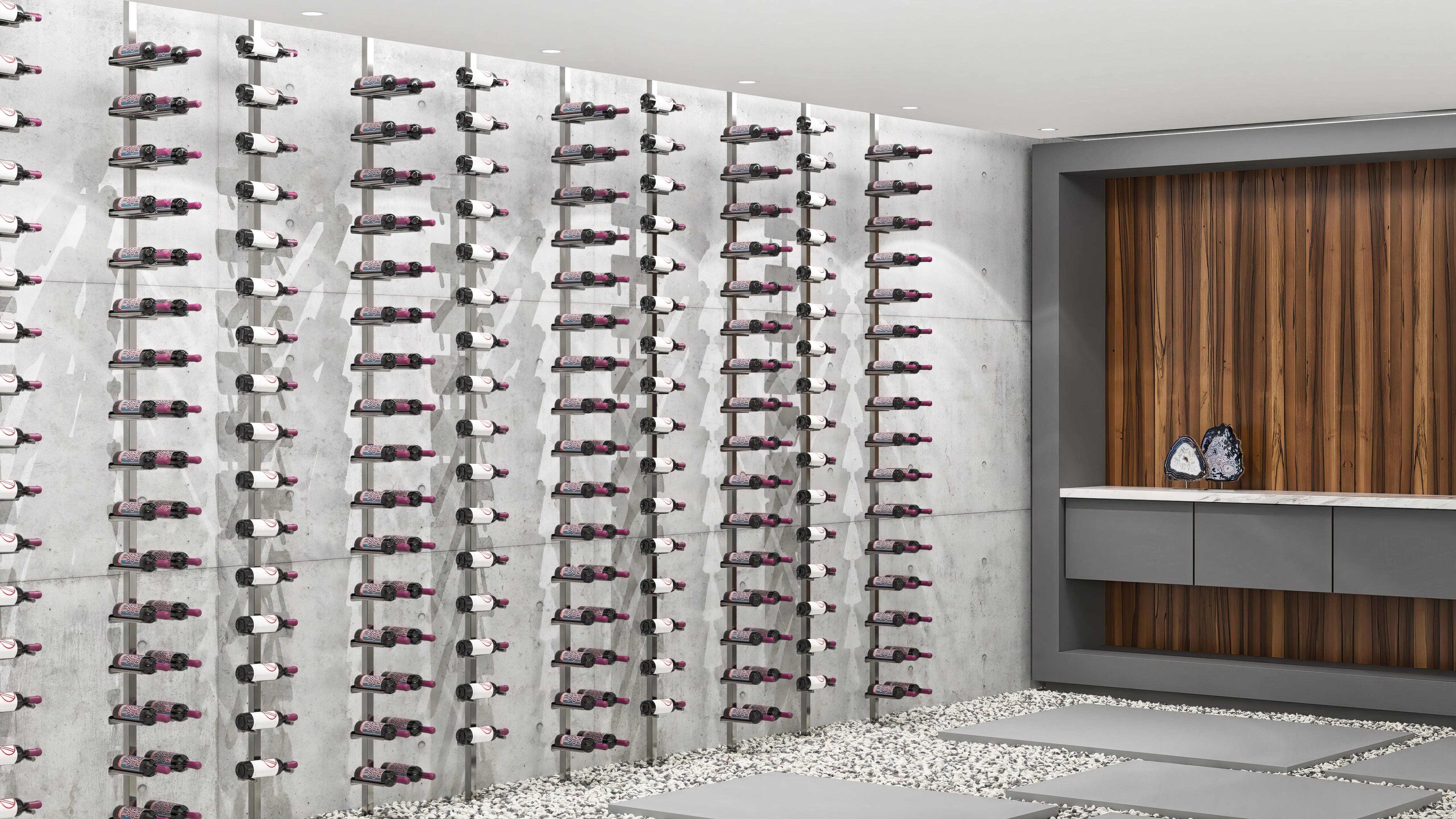 VintageView Vino Series Pins 40 bottles Floating Wine Rack Frame Kit,Single Sided Floor-to-Ceiling VP-FCP-KIT-2 I Luxury Appliances Direct