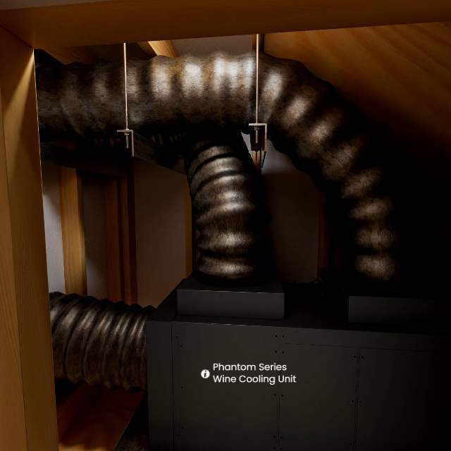 WhisperKOOL Phantom 5000 Fully Ducted Self-Contained System Wine Cellar Units U-WKPH5000-115-2 Luxury Appliances Direct