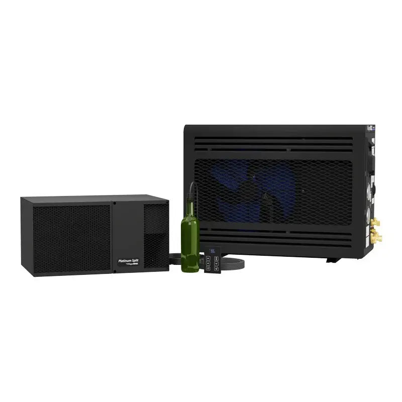 WhisperKOOL Platinum Split MINI wine cellar cooling system with Advanced HE condensing unit and remote controller.