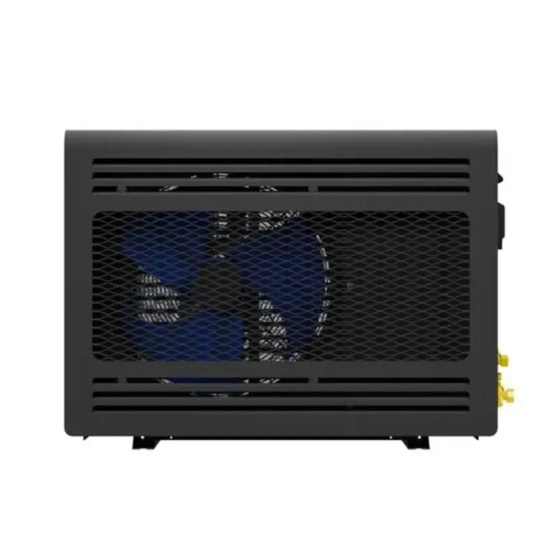 WhisperKOOL Advanced H.E. 220V condenser for split wine cellar cooling systems with protective grille and fan.