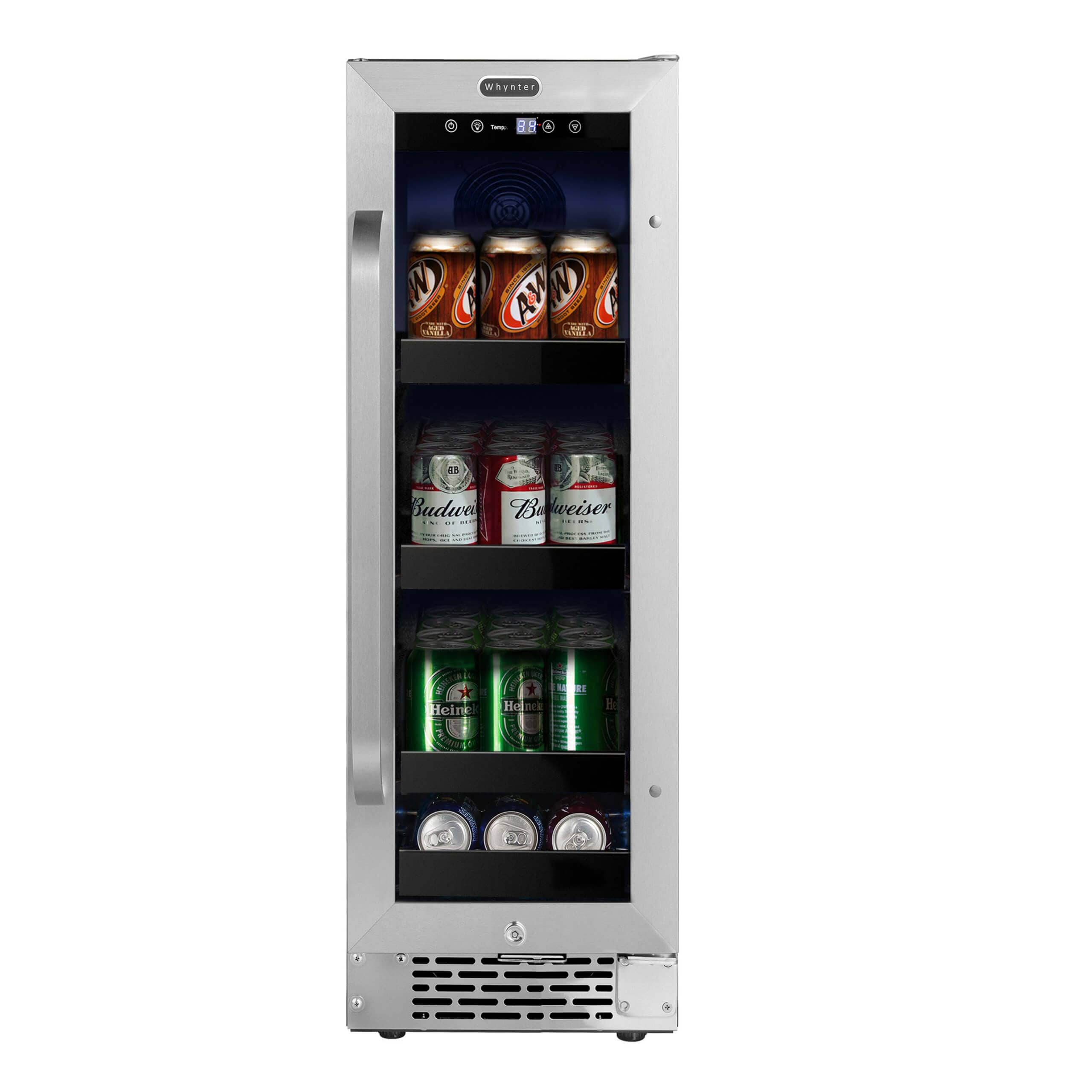 Whynter 12 Inch Built-In 60 Can Undercounter Stainless Steel Beverage Refrigerator BBR-638SB Beverage Centers BBR-638SB Luxury Appliances Direct