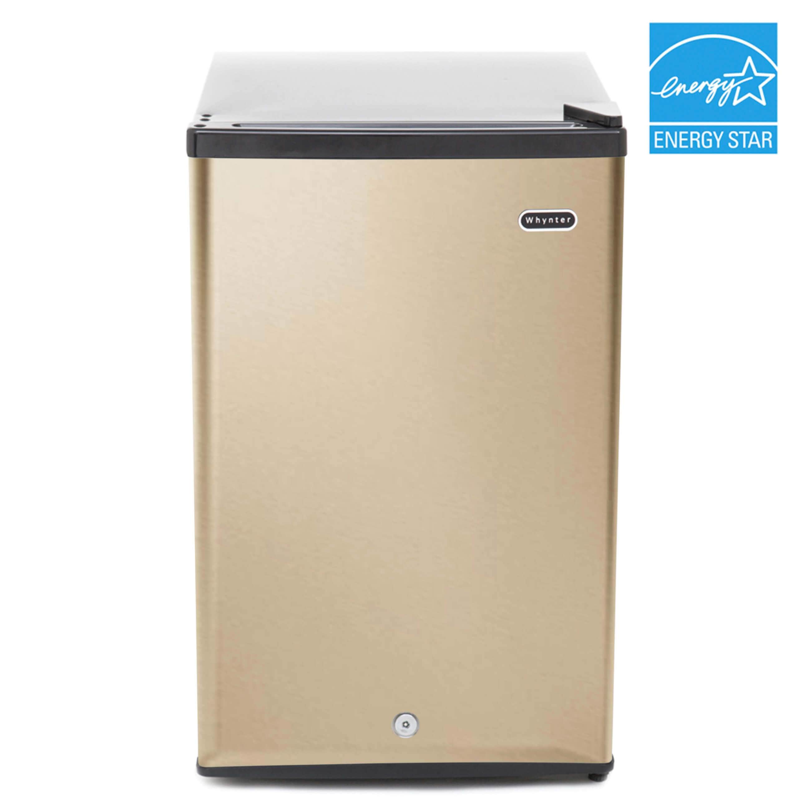 Whynter 2.1 cu.ft. Energy Star Rose Gold Upright Freezer with Lock CUF-210SSG Freezers CUF-210SSG Luxury Appliances Direct