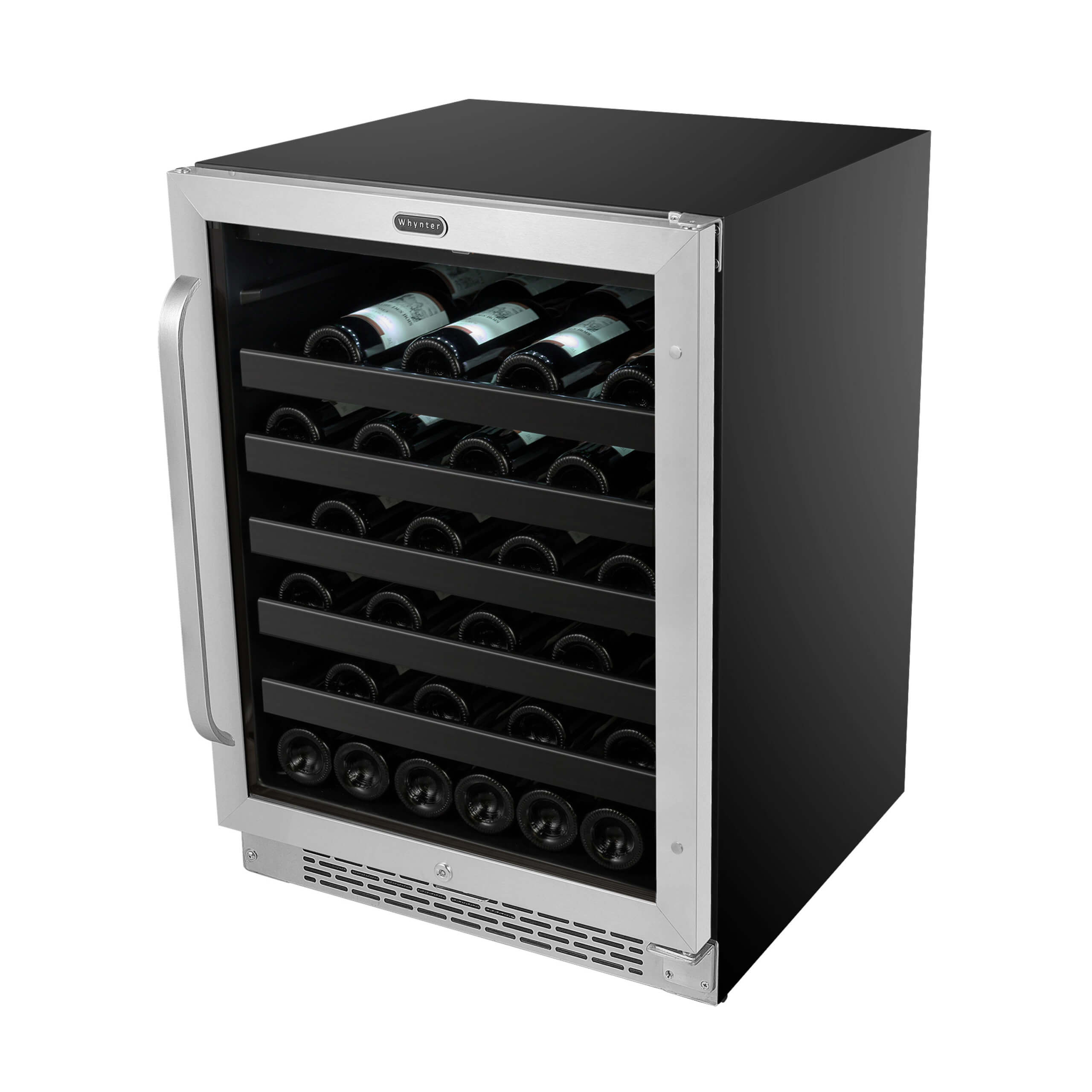 Whynter 24 inch Built-In 46 Bottle Undercounter Stainless Steel Wine Refrigerator with Reversible Door, Digital Control, Lock and Carbon Filter BWR-408SB Wine Coolers BWR-408SB Luxury Appliances Direct